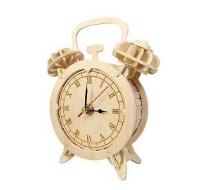 Woodcraft 3D Puzzle Wecker aus Holz