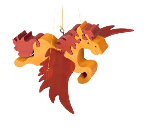 Fauna Fliegendes Pferd aus Holz zum Aufhängen