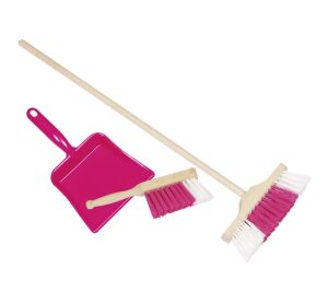 Goki Kinderkehrschaufel, Handfeger und Besen Rosa
