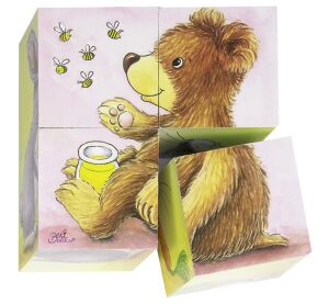 Goki Würfelpuzzle Tierkinder 4 Stk