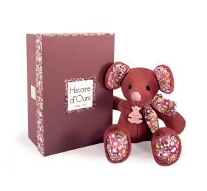 Doudou Histoire d'Ours Plüschfreund dunkelrosa Maus 25 cm