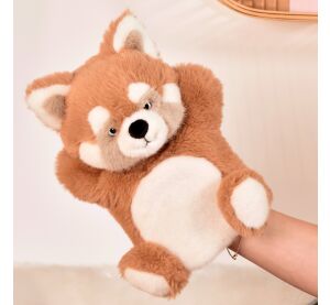 Doudou Histoire d'Ours Handpuppe Panda Rot 24 cm
