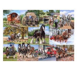 HOP Puzzle Arbeitspferde 1000 Teile