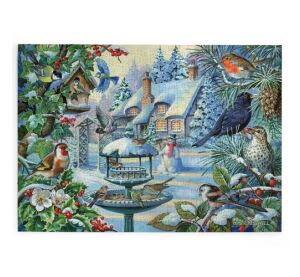 HOP Puzzle Vögel im Winter 500 große Teile