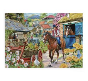 HOP Puzzle Spaziergang mit Pferden 500 große Teile