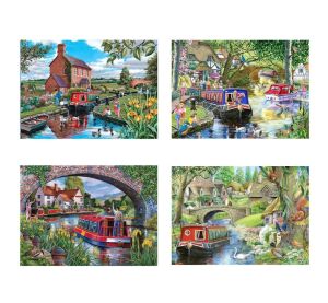 HOP Puzzle Fahrt durch die Kanäle 4×500 Teile