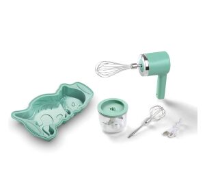 Jata Kinder-Mini-Akkupack 3 in 1 – Rührbesen, Zerkleinerer und Form