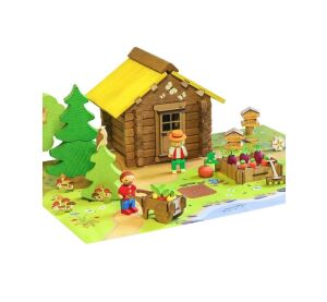 Jeujura Holzbausatz 95 Teile Kleines Haus in der Natur