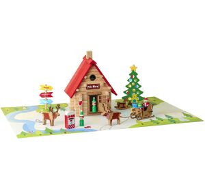 Jeujura 90 Teile Holzbausatz Weihnachtshäuschen