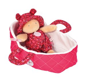 Doudou Jolijou Puppe in rosa Tragetasche 20 cm
