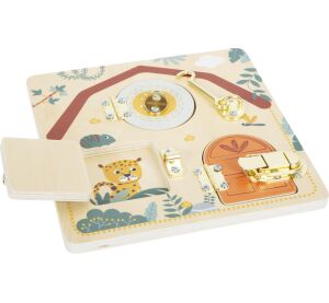 small foot Motorikbrett Schloss und Riegel Safari