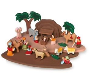 small foot Kinderkrippe aus Holz mit Figuren