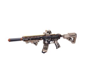RoboTime 3D-Holzpuzzle Gewehr zum Verschießen von Gummibändern M416 Carbine