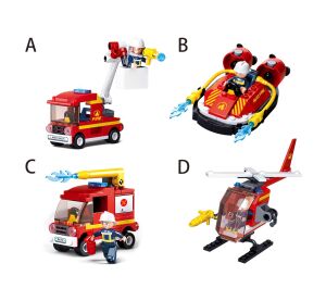 Sluban Firefighters M38-B0622 Display 4sorts / 8pcs