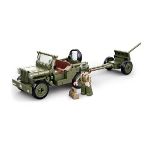 Sluban Army WW2 M38-B0853 Alliierter Jeep und Flakgeschütz