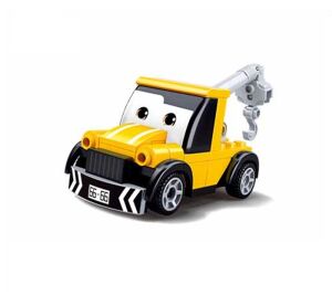 Sluban Power Bricks M38-B1072A Aufziehauto mit Augen Gelber Abschleppwagen