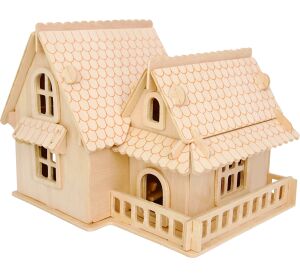 Woodcraft 3D-Holzpuzzle Europäische Villa A