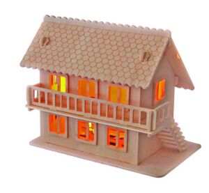 Woodcraft 3D Puzzle Villa aus Holz