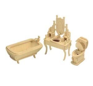 Woodcraft Holz 3D Puzzle Badezimmer