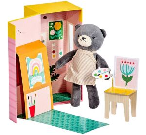 Petit Collage Plüschbär im Malatelier