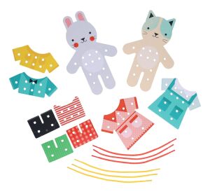 Petit Collage Dressing Set Katze und Kaninchen