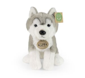 Rappa Plüschhund Husky sitzender 23 cm SOFT COLLECTION, ECO-FRIENDLY