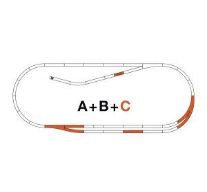 Roco Line Gleissatz C (Parallelabschnitt) mit Unterbau - 42021
