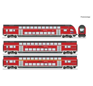 Roco 3-teiliges Set Doppeldeckerwagen DB AG VI, digital - 6210144