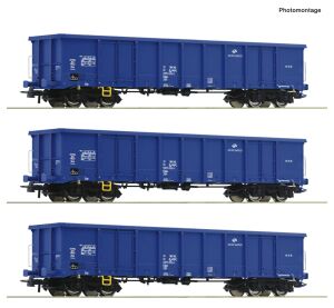 Roco 3-tlg. Set: Offene Güterwagen PKP Cargo - 6600100