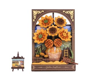 RoboTime 3D-Holzpuzzle Goldene Sonnenblumen