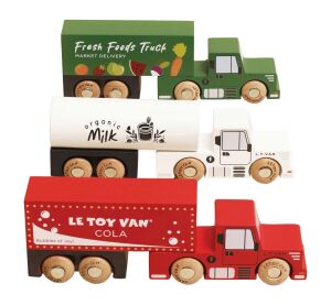 Le Toy Van Holz-LKW-Set mit Anhängern