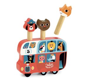 Vilac Schießspiel aus Holz Bus mit Tieren