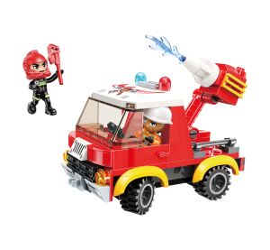 Qman Mine City Fire Line W12011-1 Leichter Feuerwehrwagen
