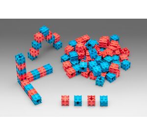 Wissner Steckwürfel rot/blau 100 Stück