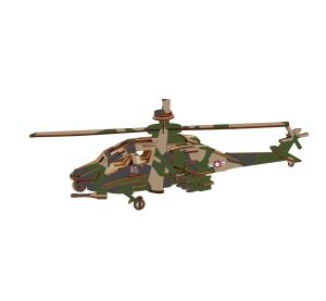 Woodcraft Hölzernes 3D Puzzle Kampfhubschrauber Apache