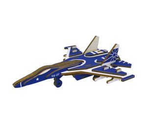 Woodcraft Hölzernes 3D Puzzle Kampfflugzeug SU27