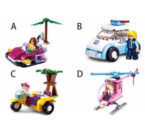 Sluban Girls Dream Holidays M38-B0600 Display - 4sorts / 8pcs
