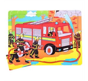 Bigjigs Toys Holzpuzzle Feuerwehrleute 9 Teile