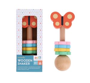 Petit Collage Schmetterlingsrassel aus Holz