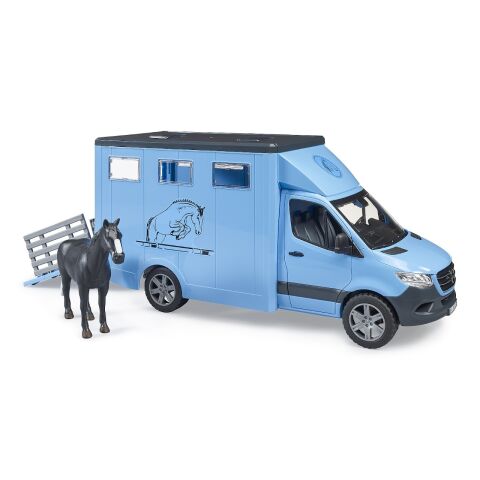 Bruder MB Sprinter Tiertransportfahrzeug mit Pferdefigur