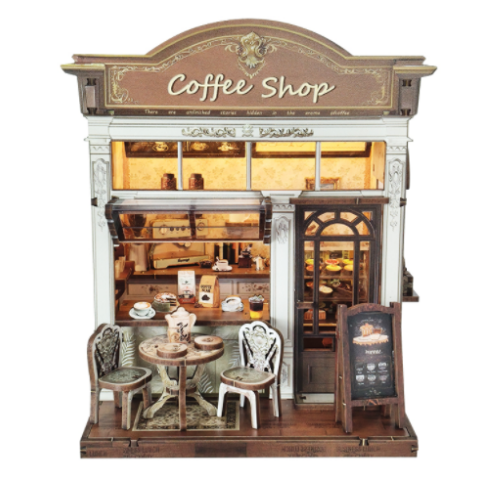 2Kids Toys Miniaturhaus-Laden mit Café