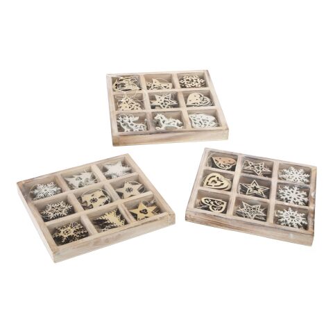 small foot Set mit Weihnachtsschmuck aus Holz 108 Stück