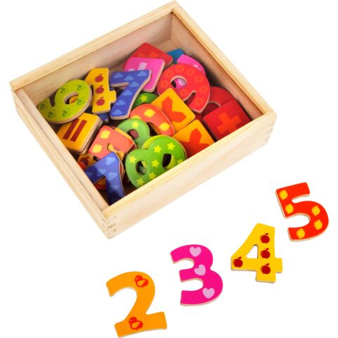 small foot Bunte Magnetziffern aus Holz 40 Stück