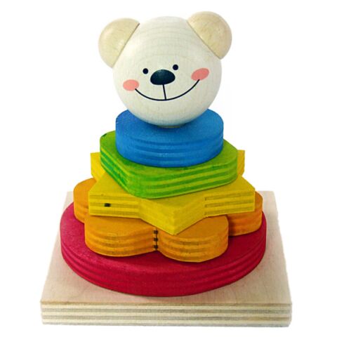 Hess Aufsteckspiel Bunter Formen Teddybär Timi