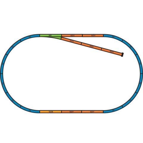 Piko Sockel für Schienensets A+B (Grundoval mit Schienenstück) - 55366