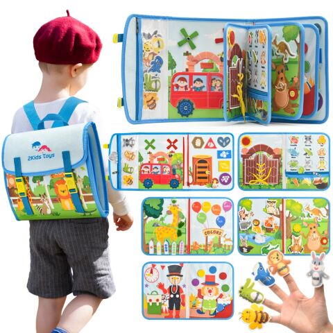 2Kids Toys Sensorisches Beschäftigungsbuch Rucksack