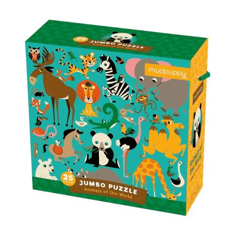 Mudpuppy Jumbo-Puzzle Tiere aus aller Welt 25 Teile