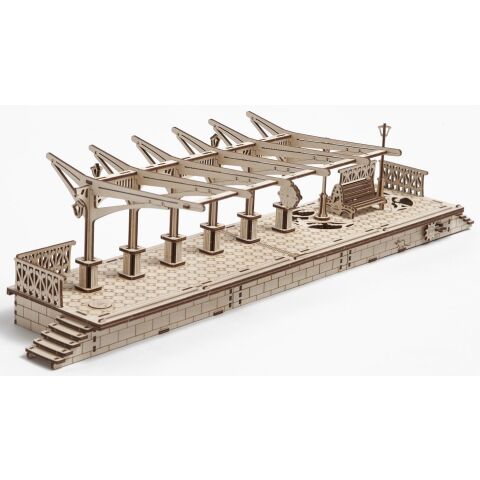 Ugears Mechanisches 3D-Holzpuzzle Eisenbahn Plattform