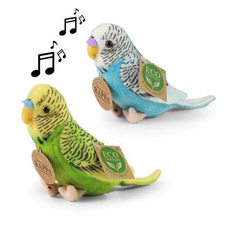 Rappa Plüsch-Sittich mit Sound 11 cm  ECO-FRIENDLY 2er-Set