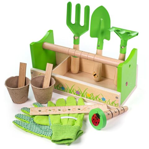 Bigjigs Toys Gartenarbeitsset in einer Kiste